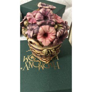 Longaberger Harmony Kingdom Resin Petunia Basket Limited Edition of 2500 Baskets